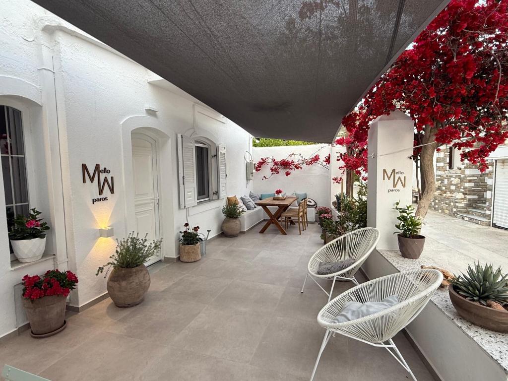 Zahrada ubytování Mellow Paros