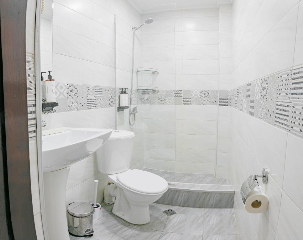 Koupelna v ubytování Route Hotel