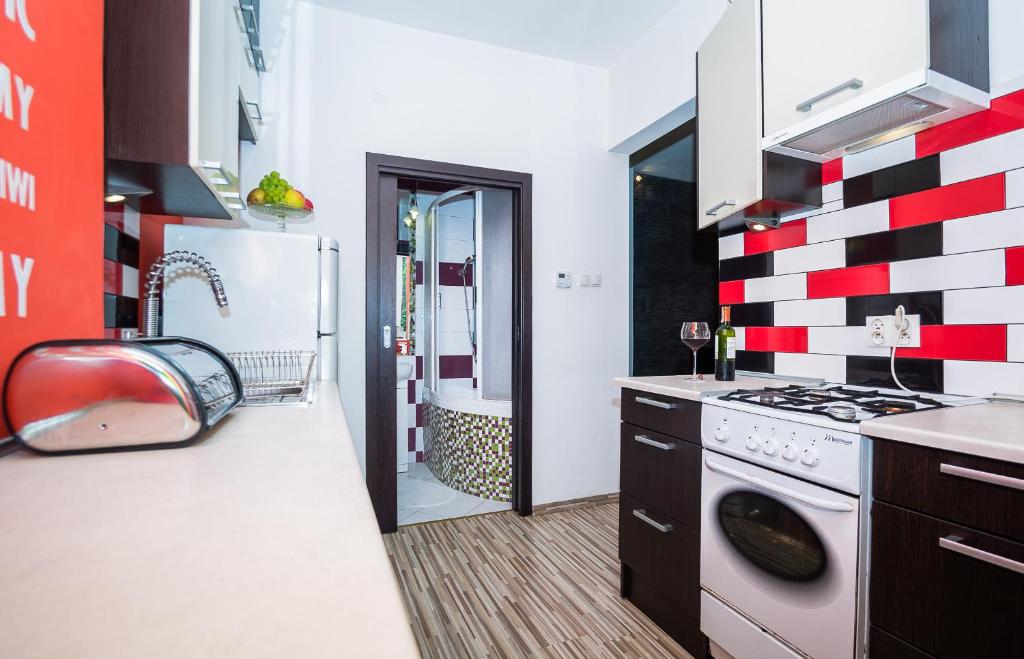 Kuchyňa alebo kuchynka v ubytovaní Apartament Sopot Kamienny Potok