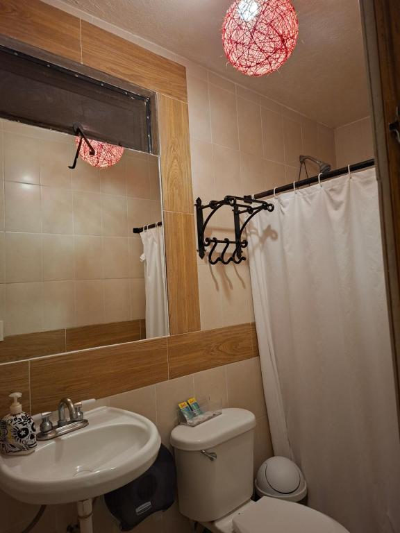 Koupelna v ubytování La Catrina Hostel
