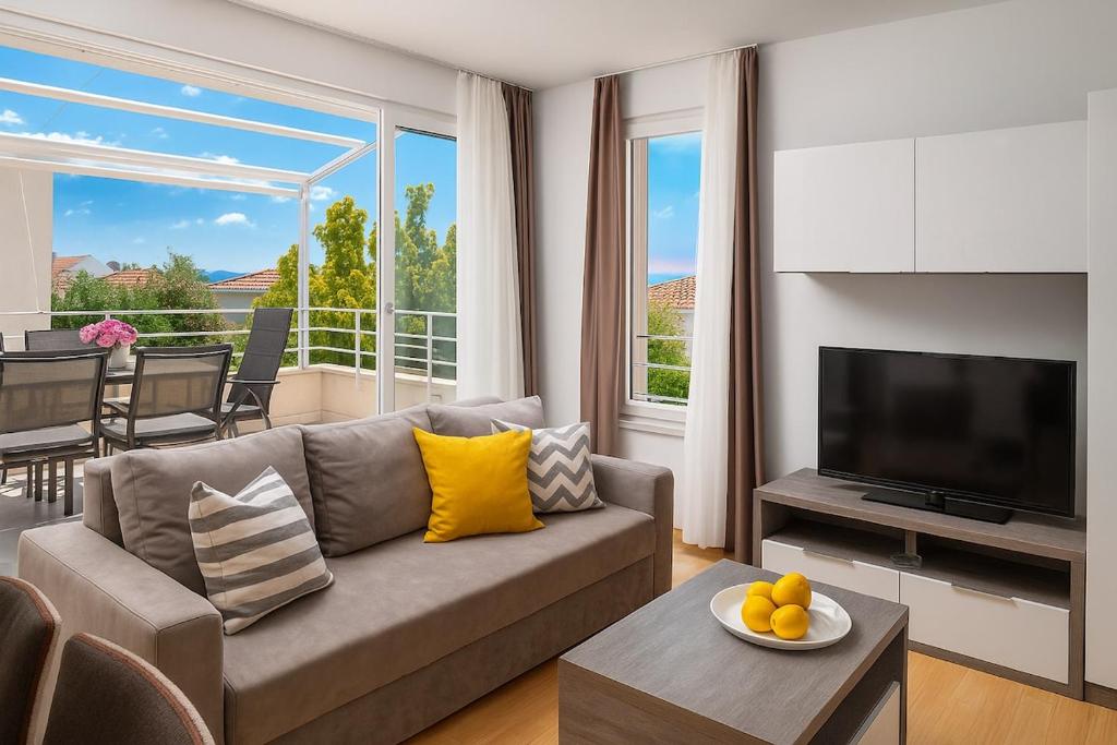 Posezení v ubytování Sunny Resort apartment with seaview 1273