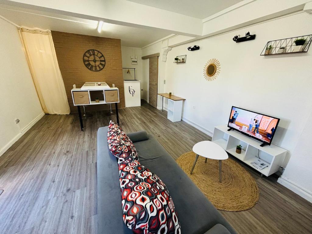 TV a/nebo společenská místnost v ubytování Studio calme - travail ou repos