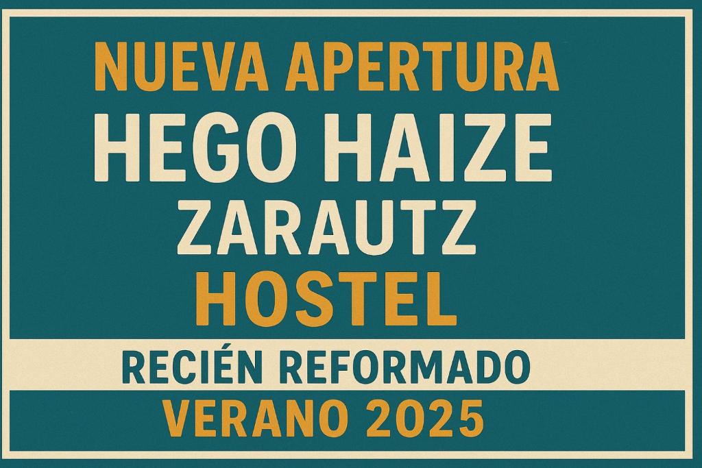 znak z napisem neveza apparatus hospico haastery zarciplinary hospital w obiekcie Hego Haize Zarautz Hostel w mieście Zarautz