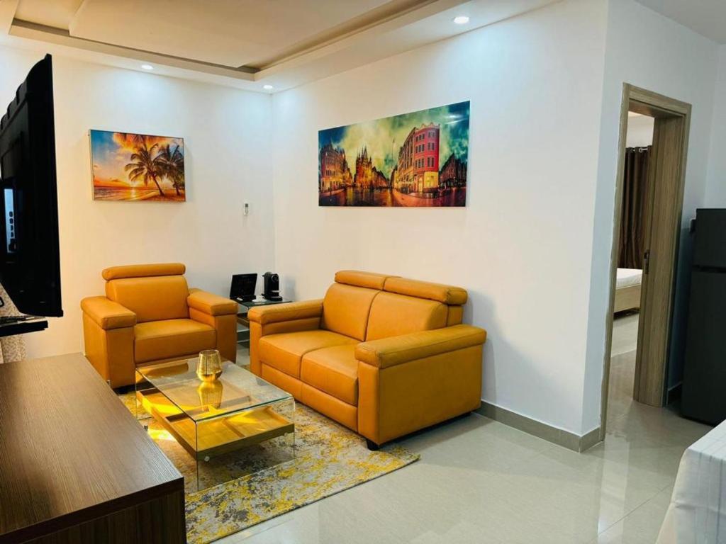 Posezení v ubytování Le Corossolier 404 - Studio chic 4e étage aux Maristes