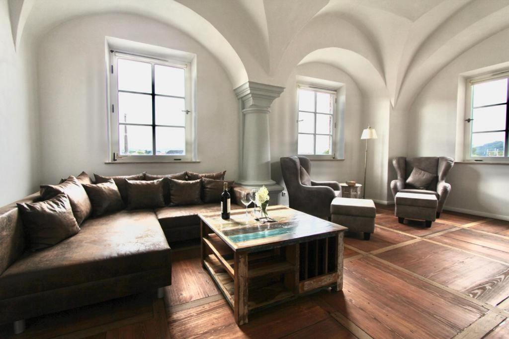 Χώρος καθιστικού στο Schlossgut Franken - Schlossapartment Berthold