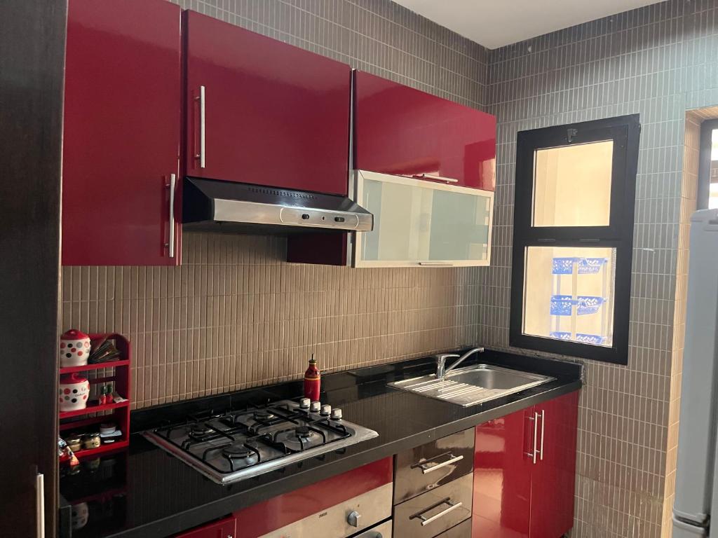 Kuchyň nebo kuchyňský kout v ubytování Appartement Cosy Vue sur Mer