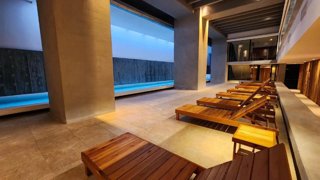 Bazén v ubytování MarDelSuites - Studio Estándar Piso 12 a Pasos del Mar, Amenities, Seguridad 24hrs, Cochera Opcional nebo v jeho okolí