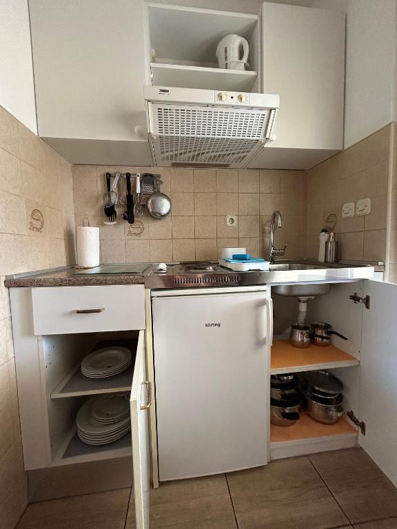 Kuchyň nebo kuchyňský kout v ubytování Apartment Orebic 10082c