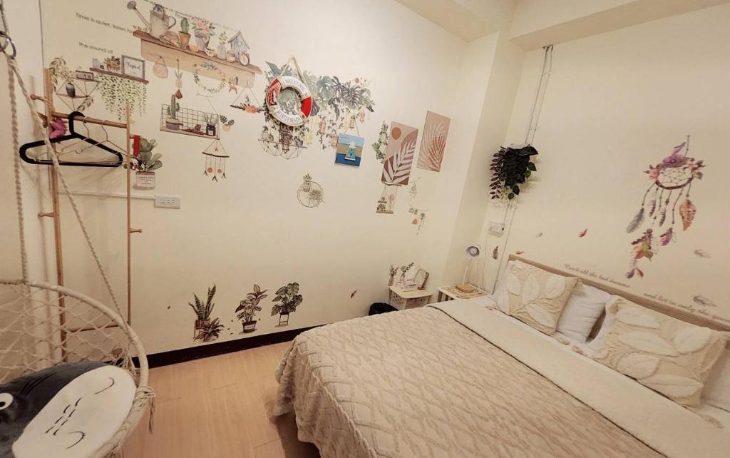 เตียงในห้องที่ 富貴民宿Full Great B&B包棟名宿