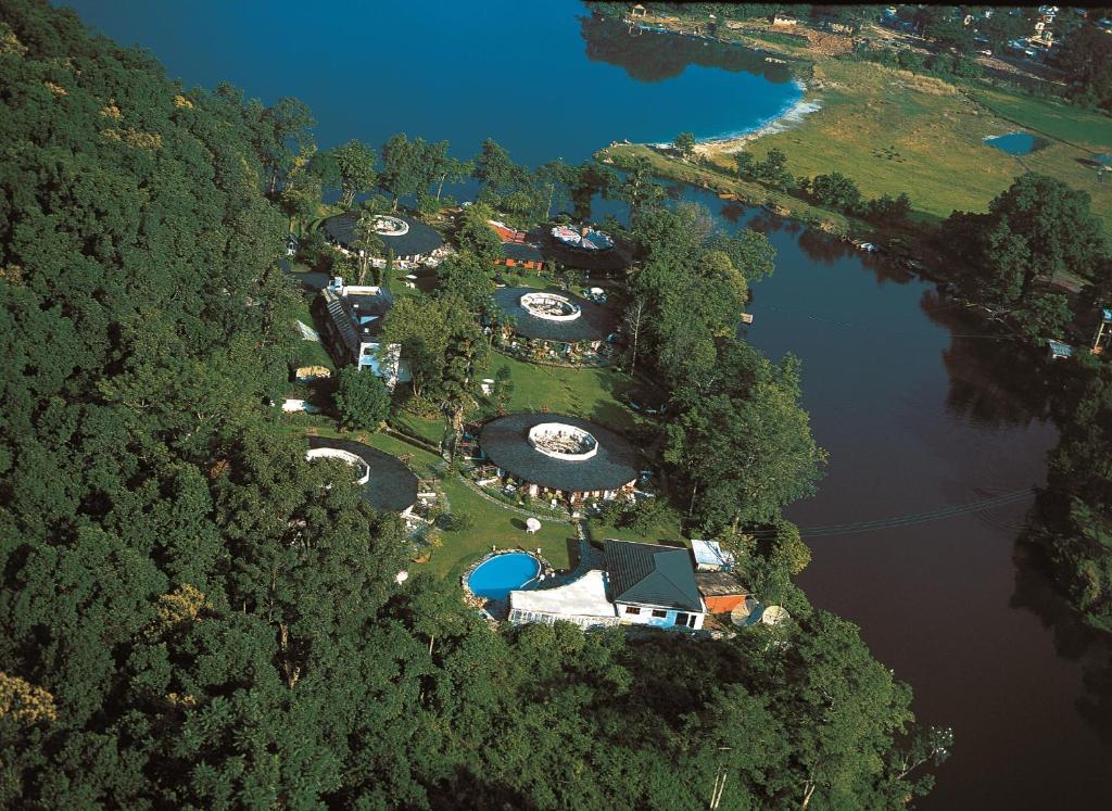 
A bird's-eye view of Fish Tail Lodge
