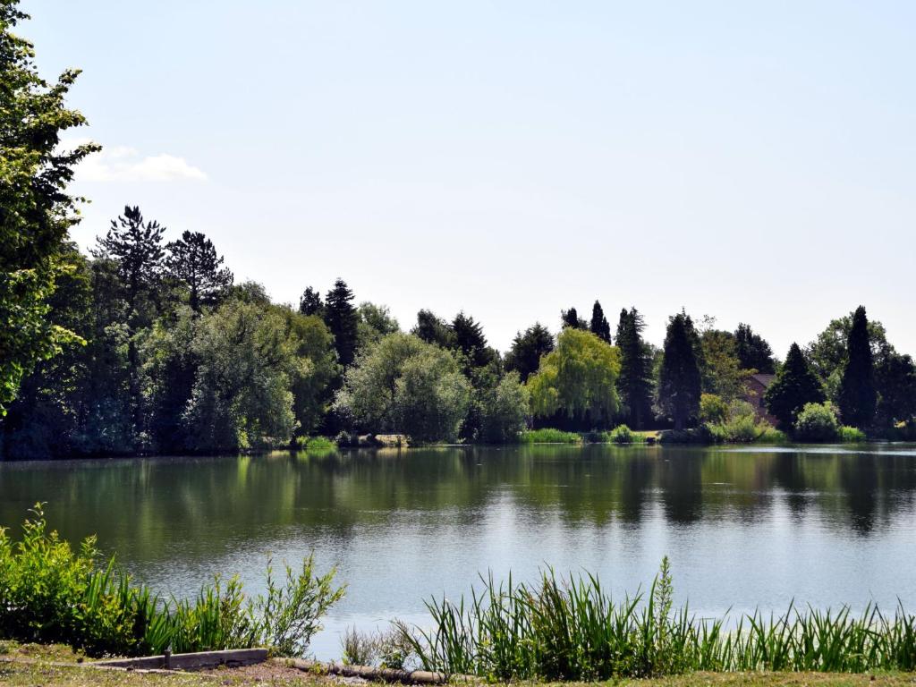 a large lake with trees in the background at Beech Lodge 4 Hot Tub in York
