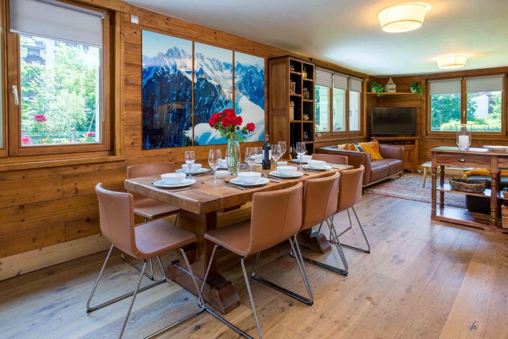 Χώρος καθιστικού στο Edelweiss apartment - Chamonix All Year