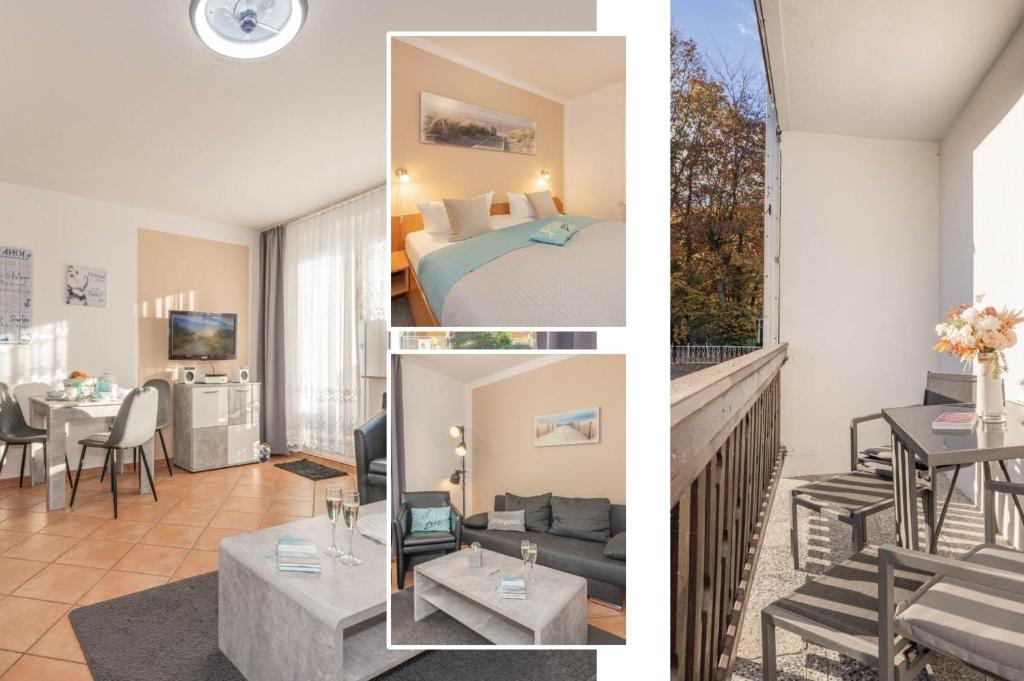 TV a/nebo společenská místnost v ubytování Nur 100 m zum Strand FeWo Meerweh