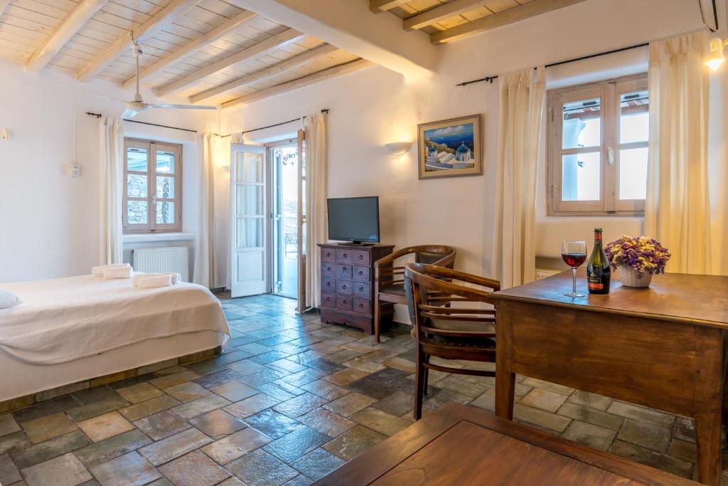 Кровать или кровати в номере Villa Irini