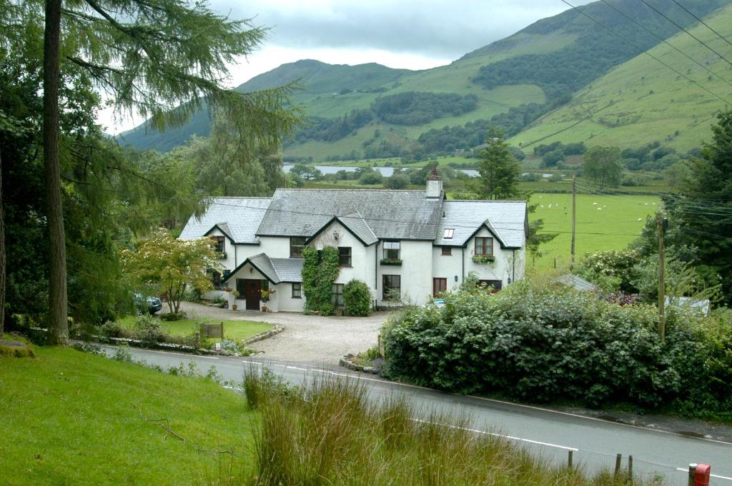 een huis aan de kant van een weg bij Dolffanog Fawr in Tal-y-llyn