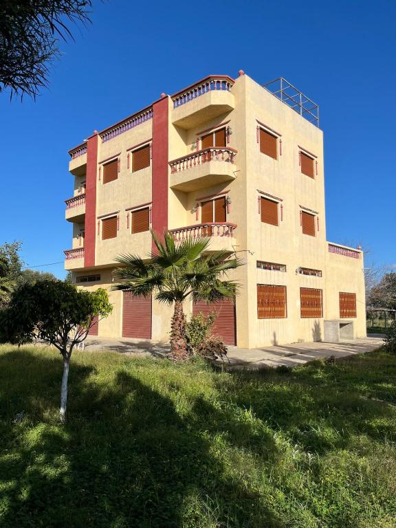 a building with a palm tree in front of it at Penthouse Armonía in Briech