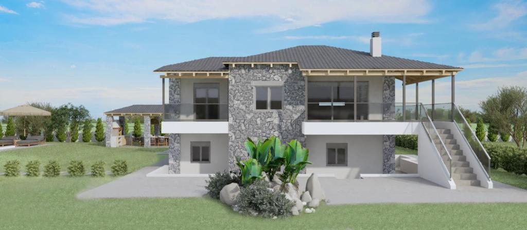ペフコホリにあるVilla Glarokavos by Golden Residenceの玄関付家の描写