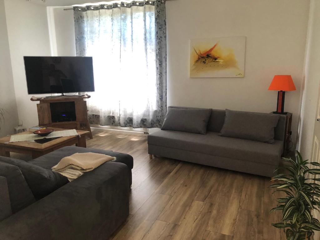 Гостиная зона в Ferienwohnung Engelhardt