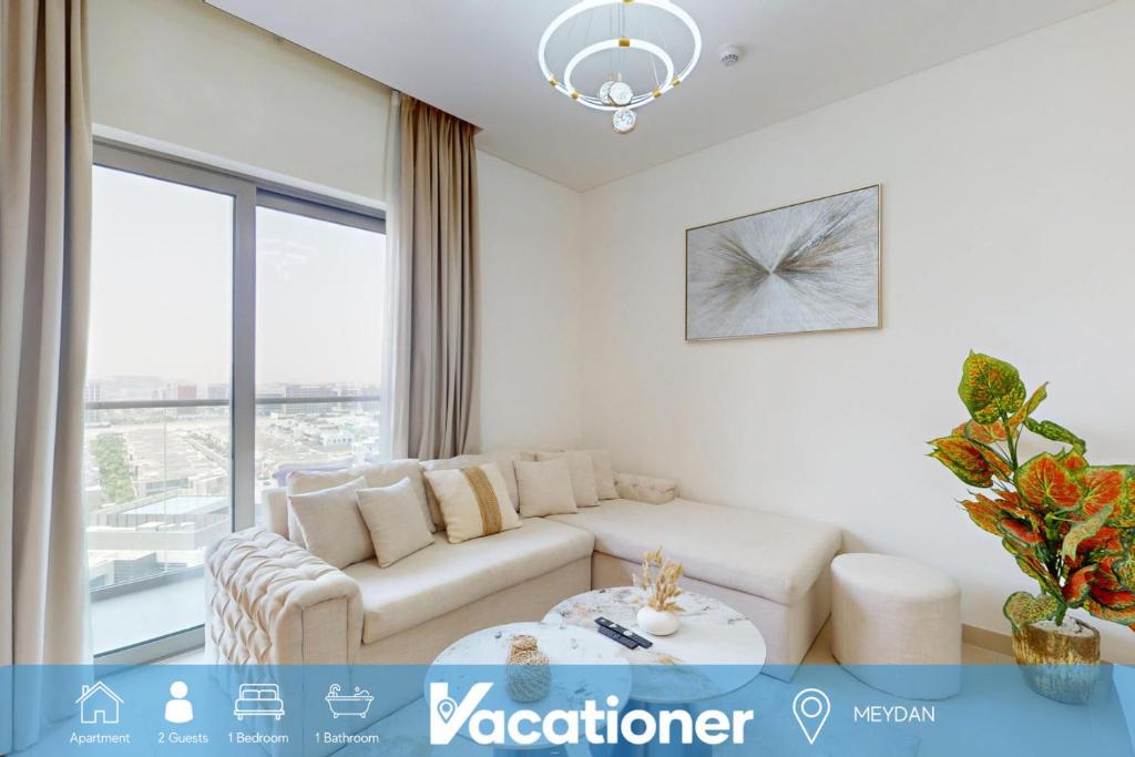 Posezení v ubytování Creek Vistas - Elegant One Bedroom in Meydan