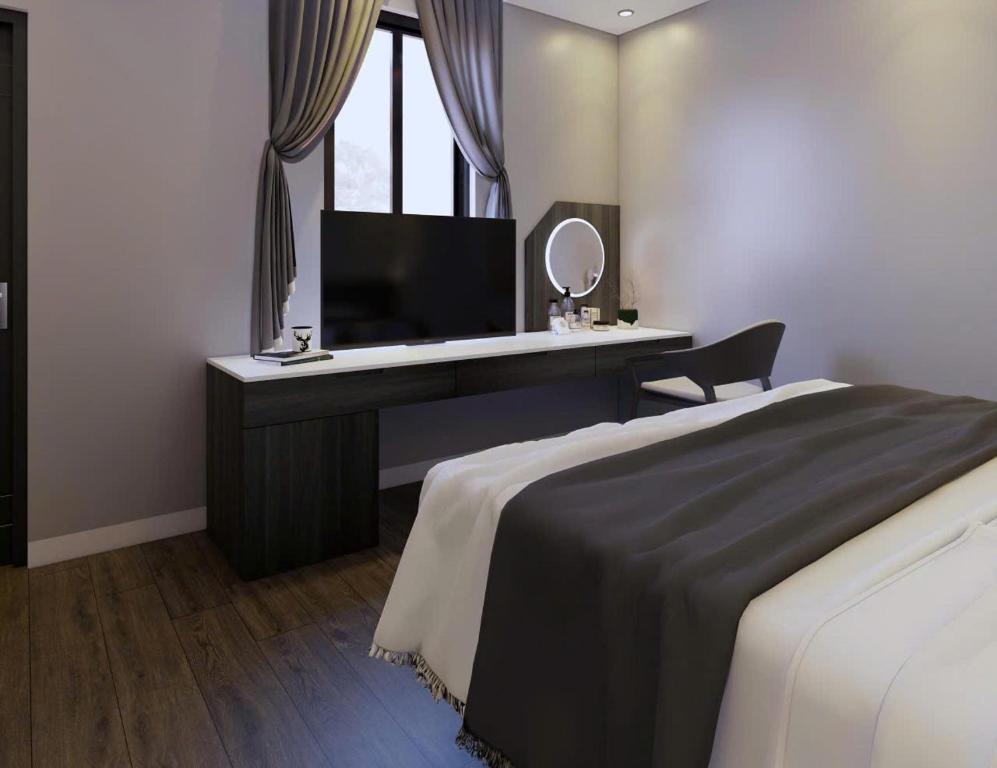 Giường trong phòng chung tại SOL Center Hotel