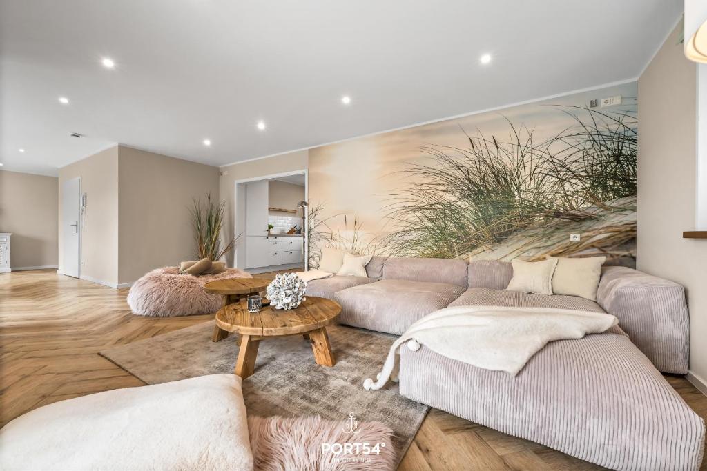 Χώρος καθιστικού στο Penthouse Wohnung Seeluft-Lounge