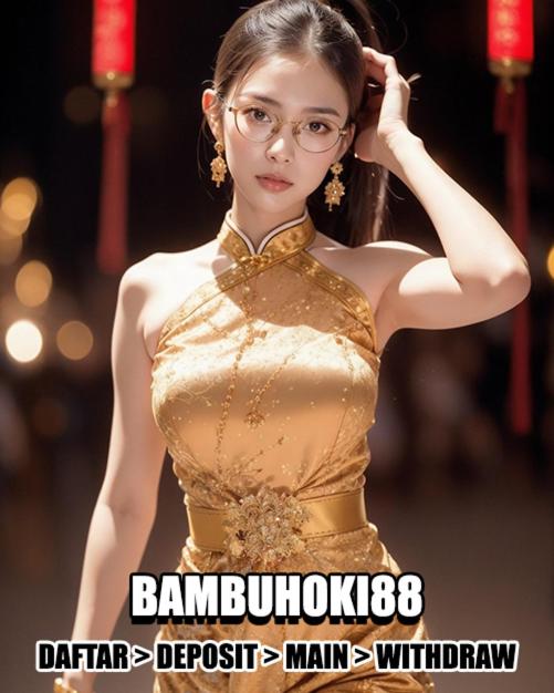 a woman wearing glasses and a gold dress at Bambuhoki88 in Tanjungbunga