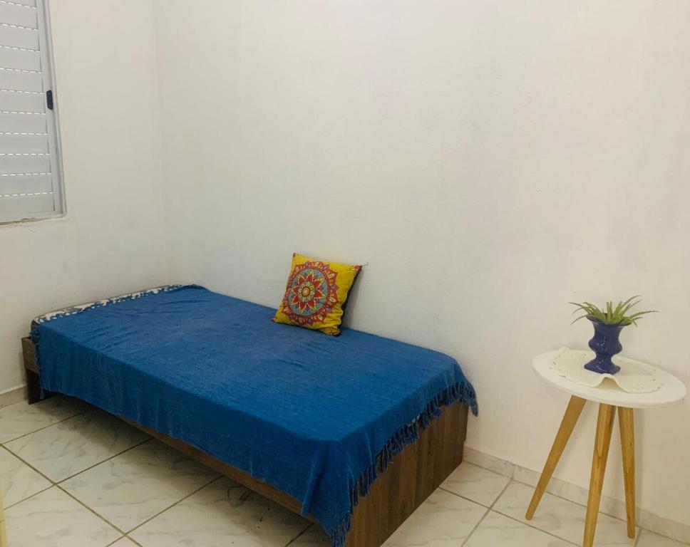 Ένα ή περισσότερα κρεβάτια σε δωμάτιο στο Ground floor apartment accommodation in Itanhaem