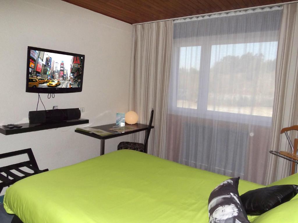 TV a/nebo společenská místnost v ubytování Auberge Du Parc