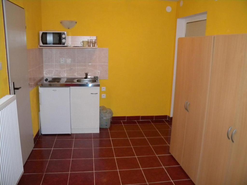 Kuchyň nebo kuchyňský kout v ubytování Fähnrichův mlýn