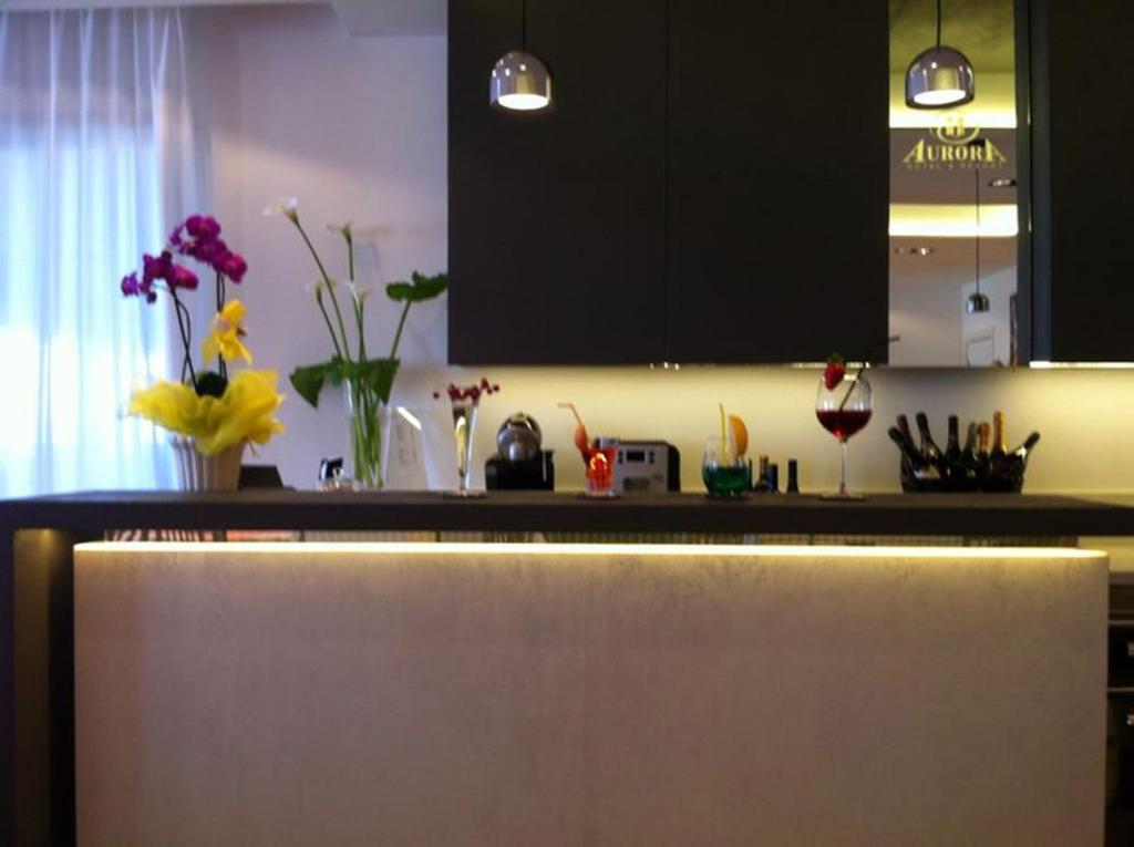 Kuchyň nebo kuchyňský kout v ubytování Hotel Aurora