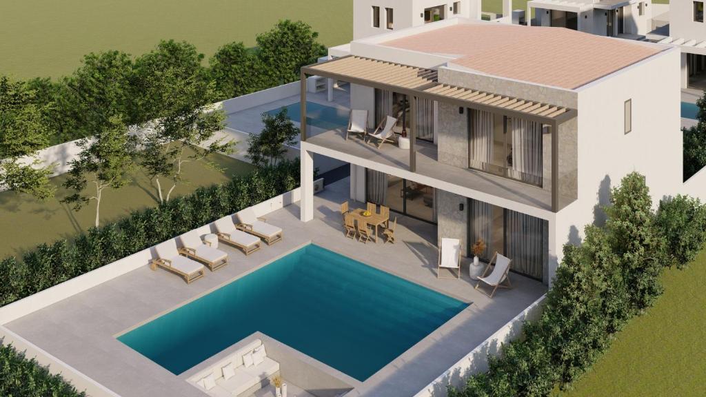 Linea Verde Villa Exclusive by Sealand Villas في تسيليفي: تقديم فيلا بمسبح