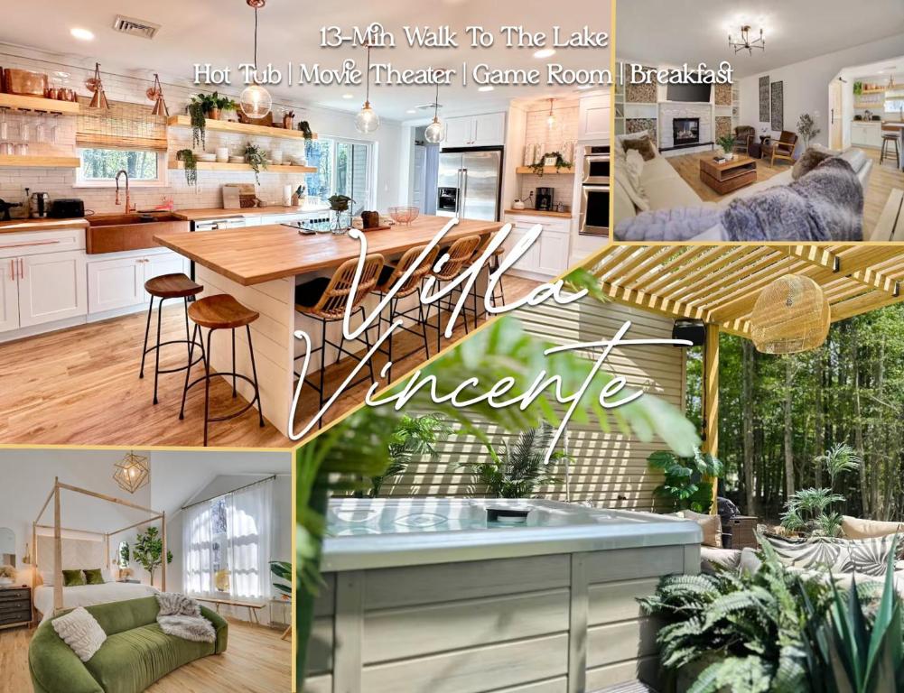 Η κουζίνα ή μικρή κουζίνα στο Luxury Villa with Hot Tub Movies Arcade Breakfast Gym