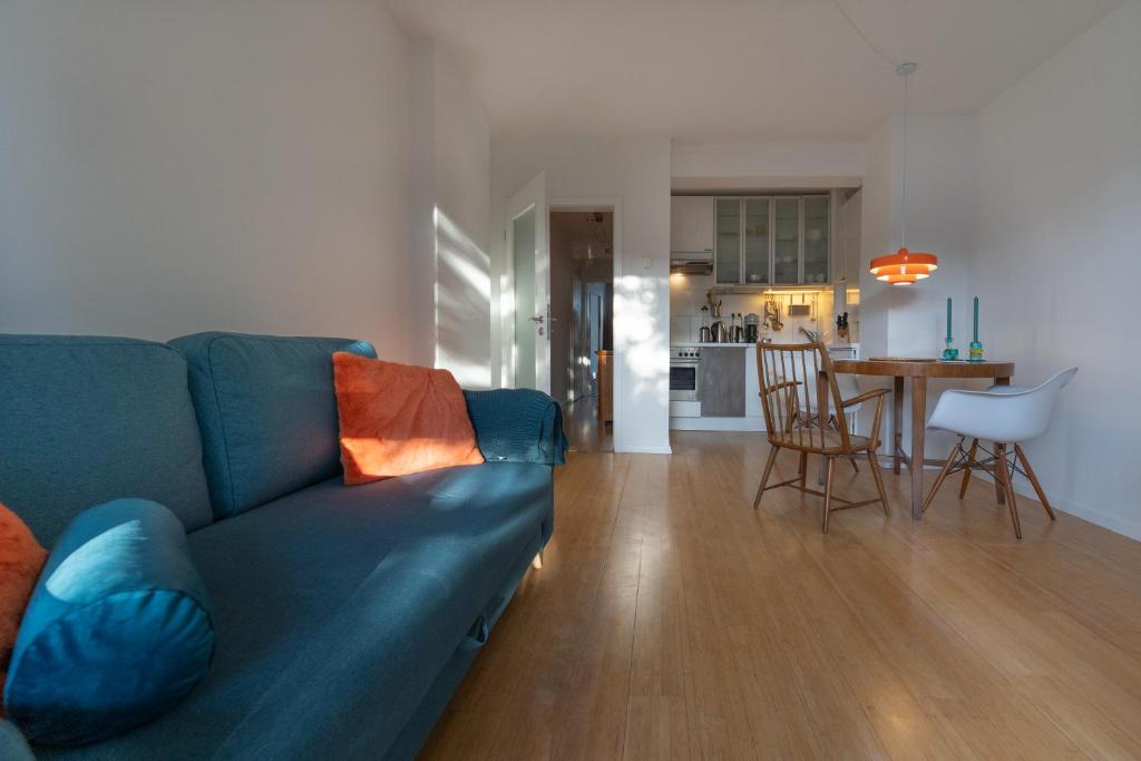 Χώρος καθιστικού στο Ruhige Lage Apartment in Unterbilk