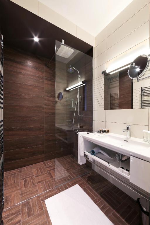 Koupelna v ubytování Hotel Zelená Lagúna
