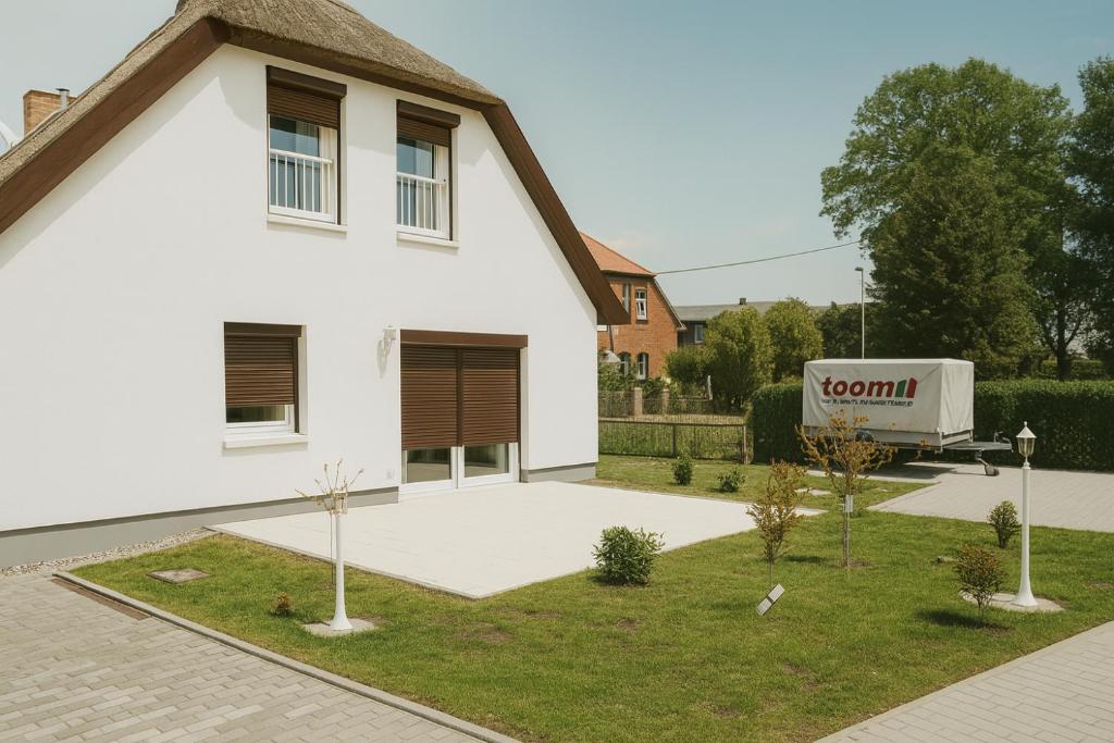Κήπος έξω από το Ferienhaus Pauline - Achterwasser Findling