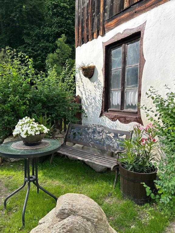 Vonkajšia záhrada v ubytovaní Apartamenty GOSZOWIANKA