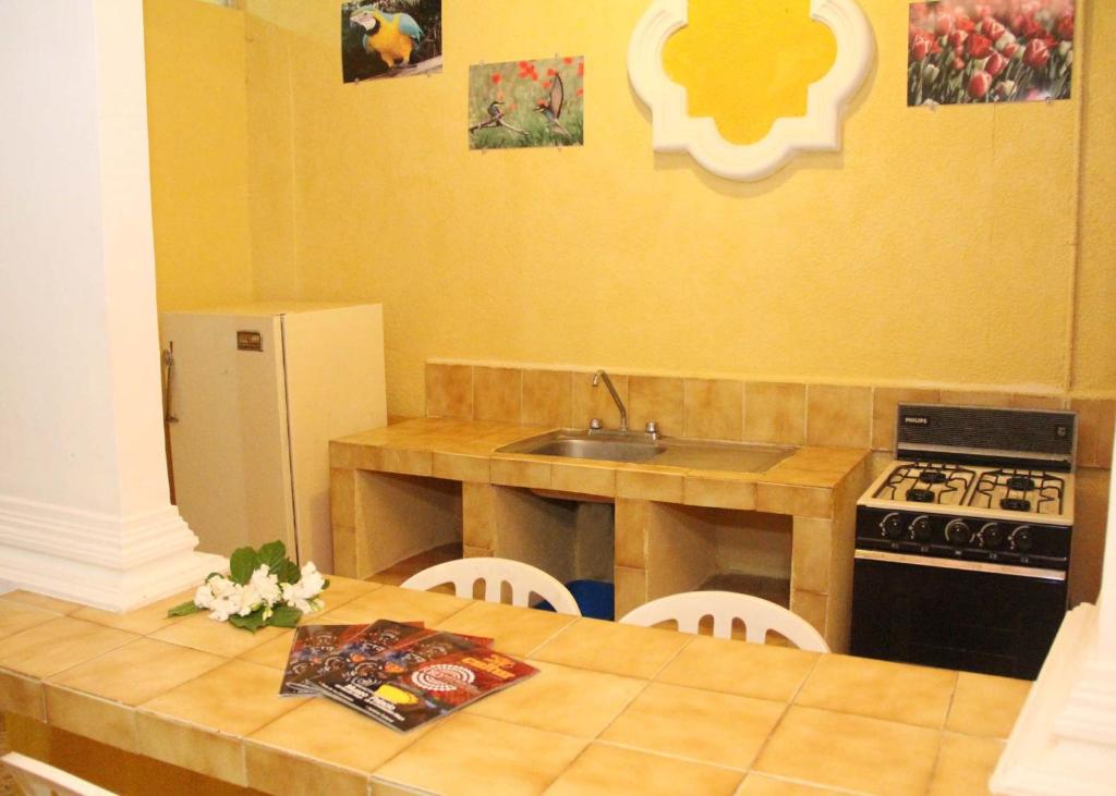 Kuchyň nebo kuchyňský kout v ubytování Hotel Suites Elia Noemi