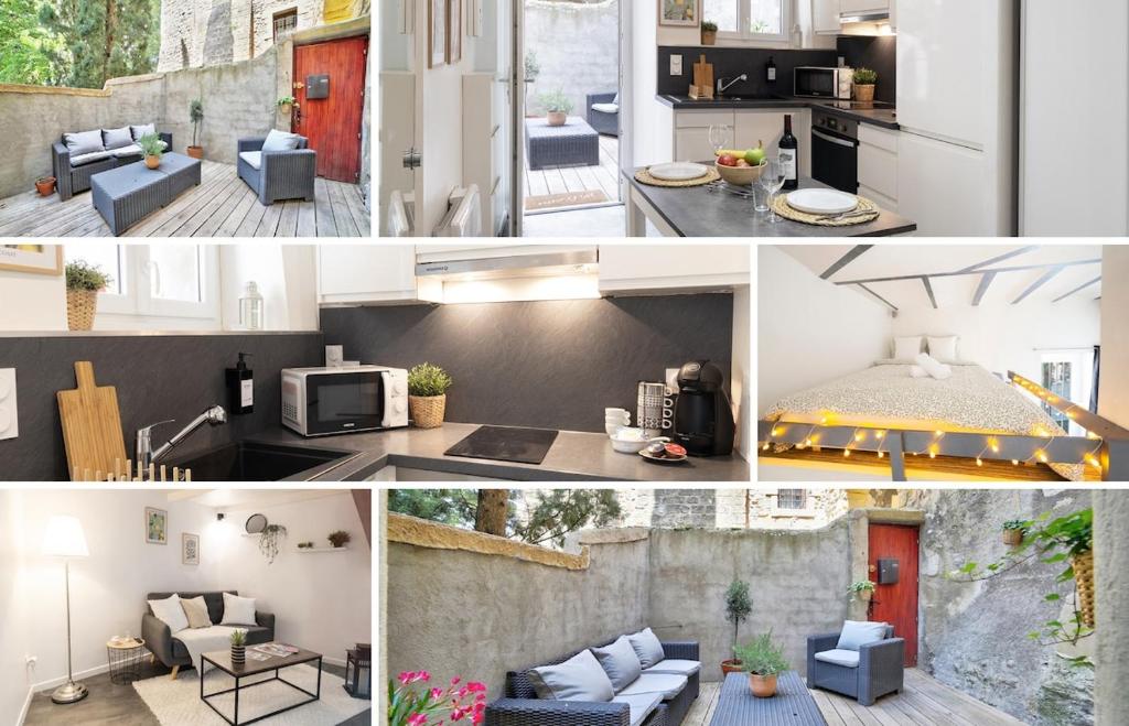 Dapur atau dapur kecil di Centre Historique - Terrasse - Fraîcheur Naturelle