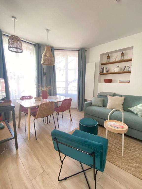 Χώρος καθιστικού στο La tranquillité trouvillaise