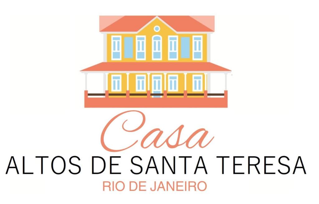 a vector illustration of aacienda house with the words caza at Casa Altos de Santa Teresa in Rio de Janeiro