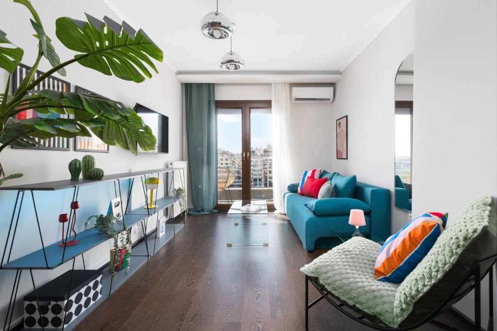 Χώρος καθιστικού στο La Maison du Théâtre- Panoramic View Apartment by BiNoBi!