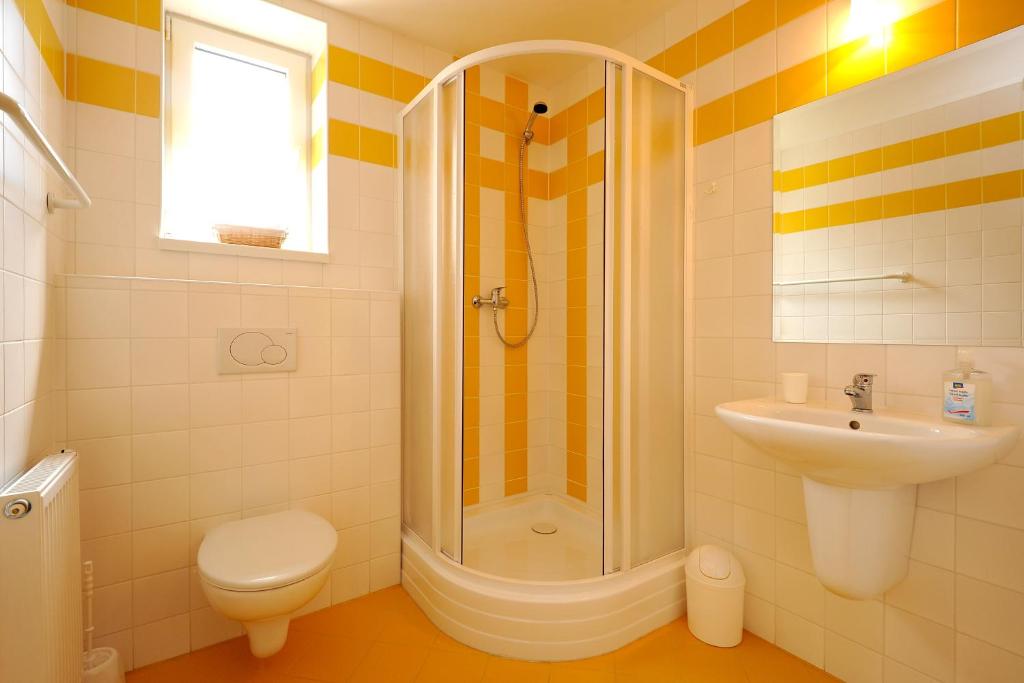 Koupelna v ubytování Hotel Kácov