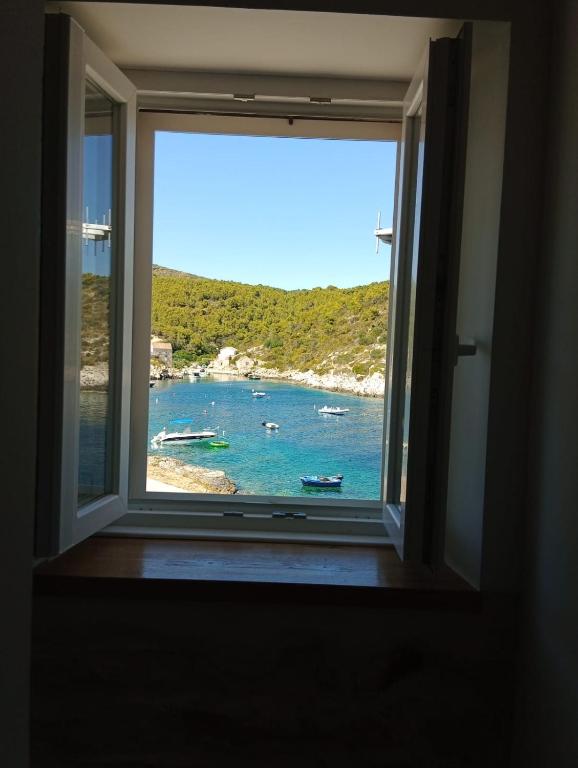 a window with a view of a body of water at Appartment Brani & Mira in Rukavac