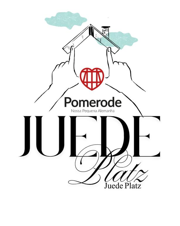 a logo for a hotel on top of a mountain at Suíte Juede 01 em Pomerode - Centro in Pomerode