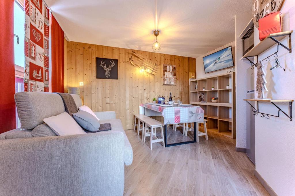 Χώρος καθιστικού στο 1BR Val Thorens Slopeside Heart of Resort