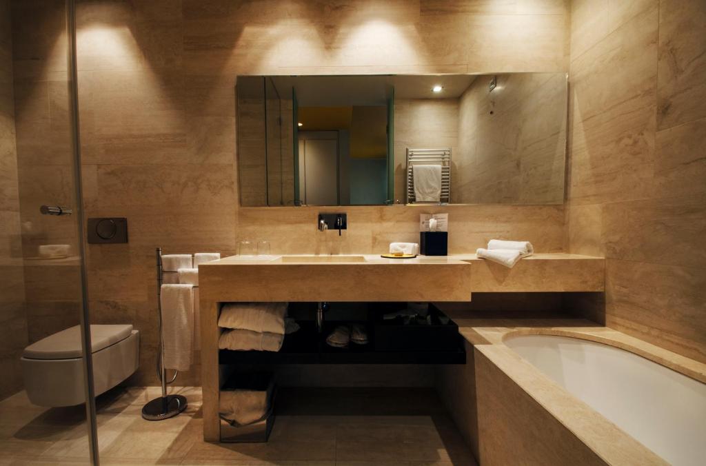 Koupelna v ubytování Hotel Bella Riva