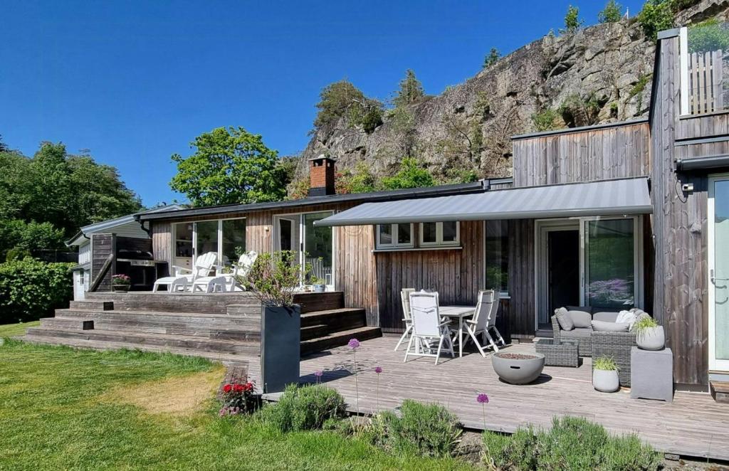 Bygningen som feriehuset ligger i