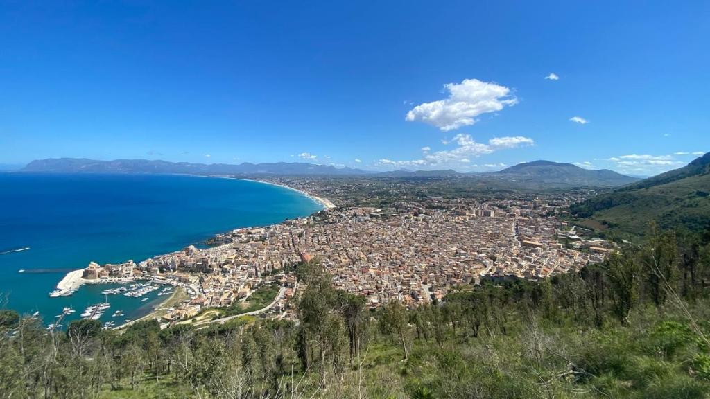 an aerial view of a city next to the ocean at Fantastic sea & harbour view Nino Bixio in Castellammare del Golfo