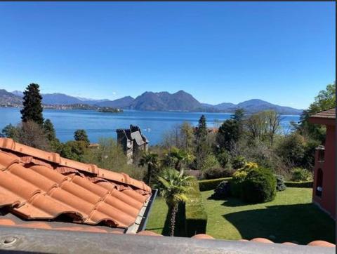 a view of a lake from a roof of a house at Casa Maia in Baveno