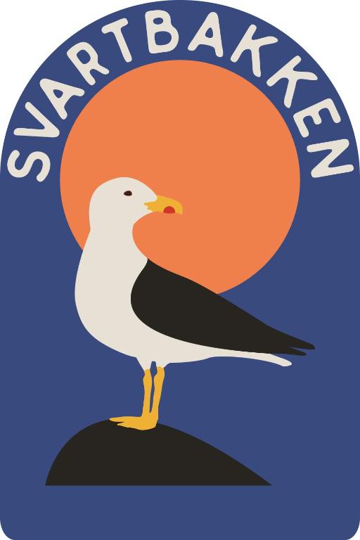 a bird sitting on a rock with the words americanan air at Svartbakken Rooms in Vardø